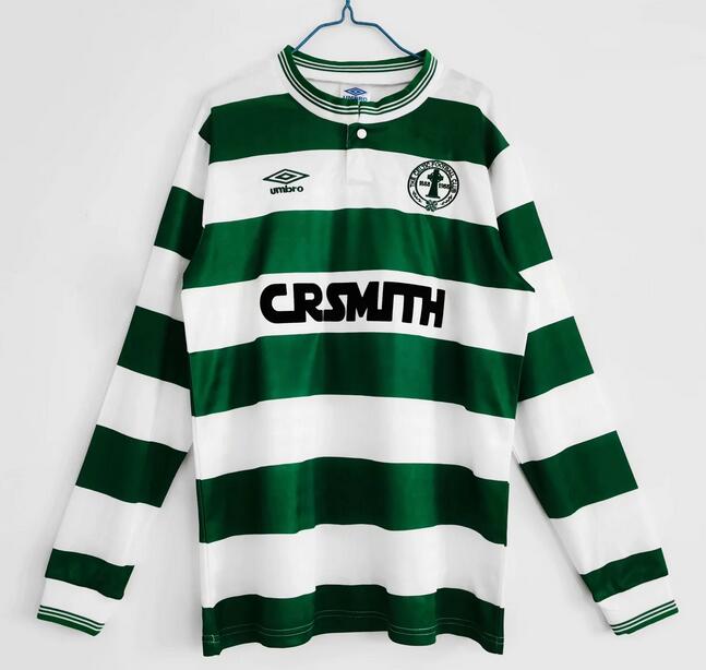 1987-88 Celtic Retro Long Sleeve Home Kit Soccer Jersey